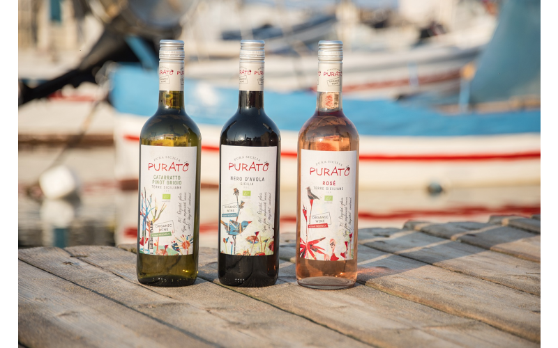 Win Purato Organic Sicilian wine and basil seed packs