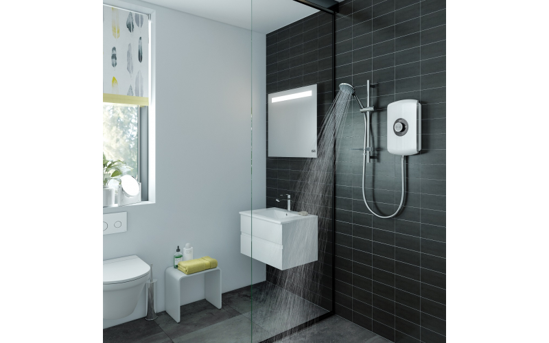 Amore Electric Shower in Gloss White