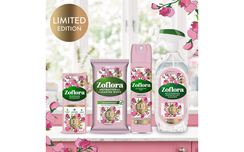 Image: https://d156t06c5w8ykm.cloudfront.net/competitiondesign/zoflora_cleaningbundle_sweetpea_marieclaire_800x500.jpg Zoflora cleaning collection including the Sweet Pea limited-edition fragrance